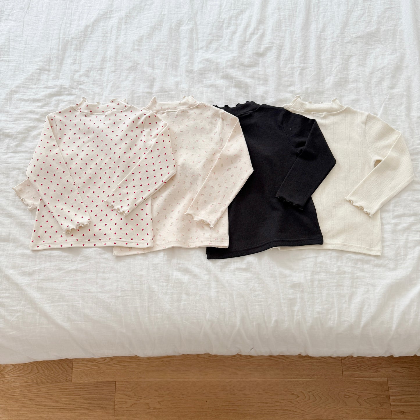 Wavy half turtle neck tee [Heart M]