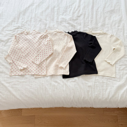 Wavy half turtle neck tee [Heart M]