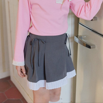 [PRE-ORDER] Ribbon pleats skirt