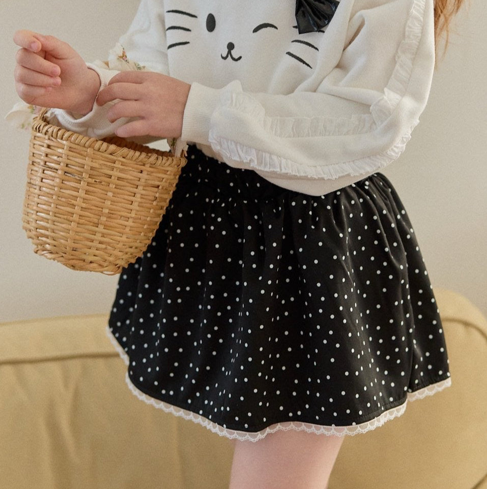 [PRE-ORDER] Polka dot lace skirt