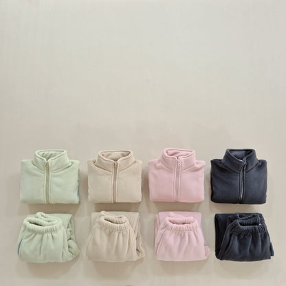 Super fleece zip-up set