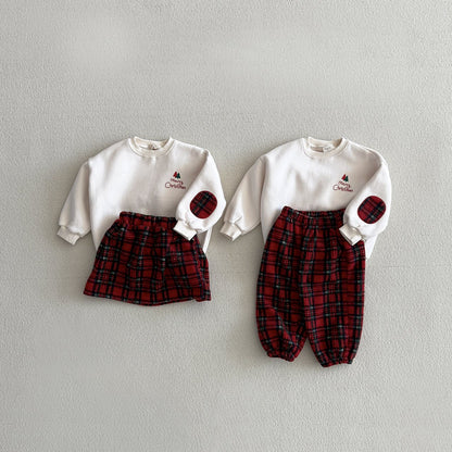 Christmas patch skirt set [red S]