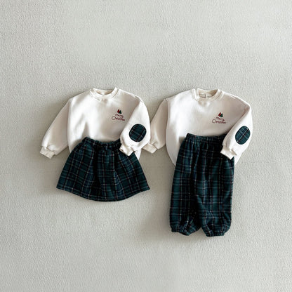 Christmas patch skirt set [red S]