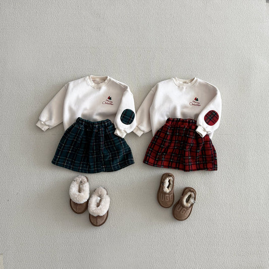 Christmas patch skirt set [red S]