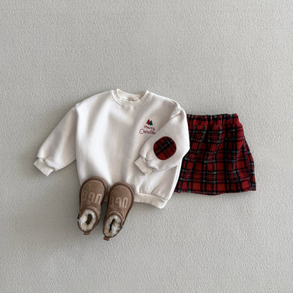 Christmas patch skirt set [red S]