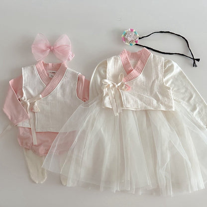 24 Fall pastel hanbok [pink S, blue M]