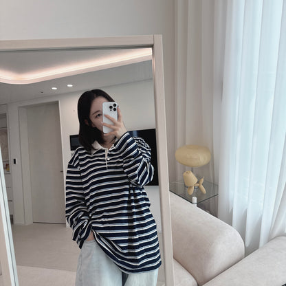 [PRE-ORDER] Autumn striped collared tee
