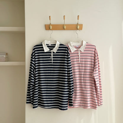 [PRE-ORDER] Autumn striped collared tee