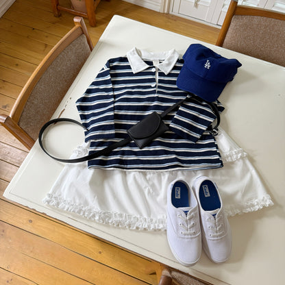 [PRE-ORDER] Autumn striped collared tee