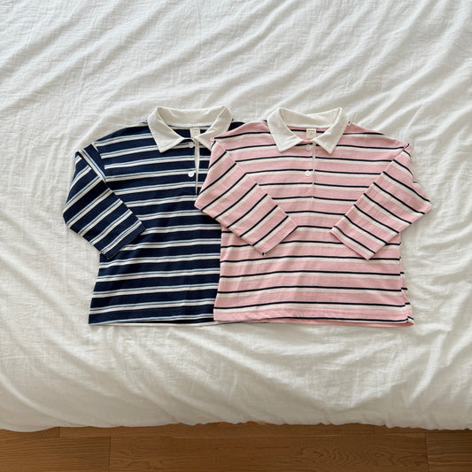 [PRE-ORDER] Autumn striped collared tee