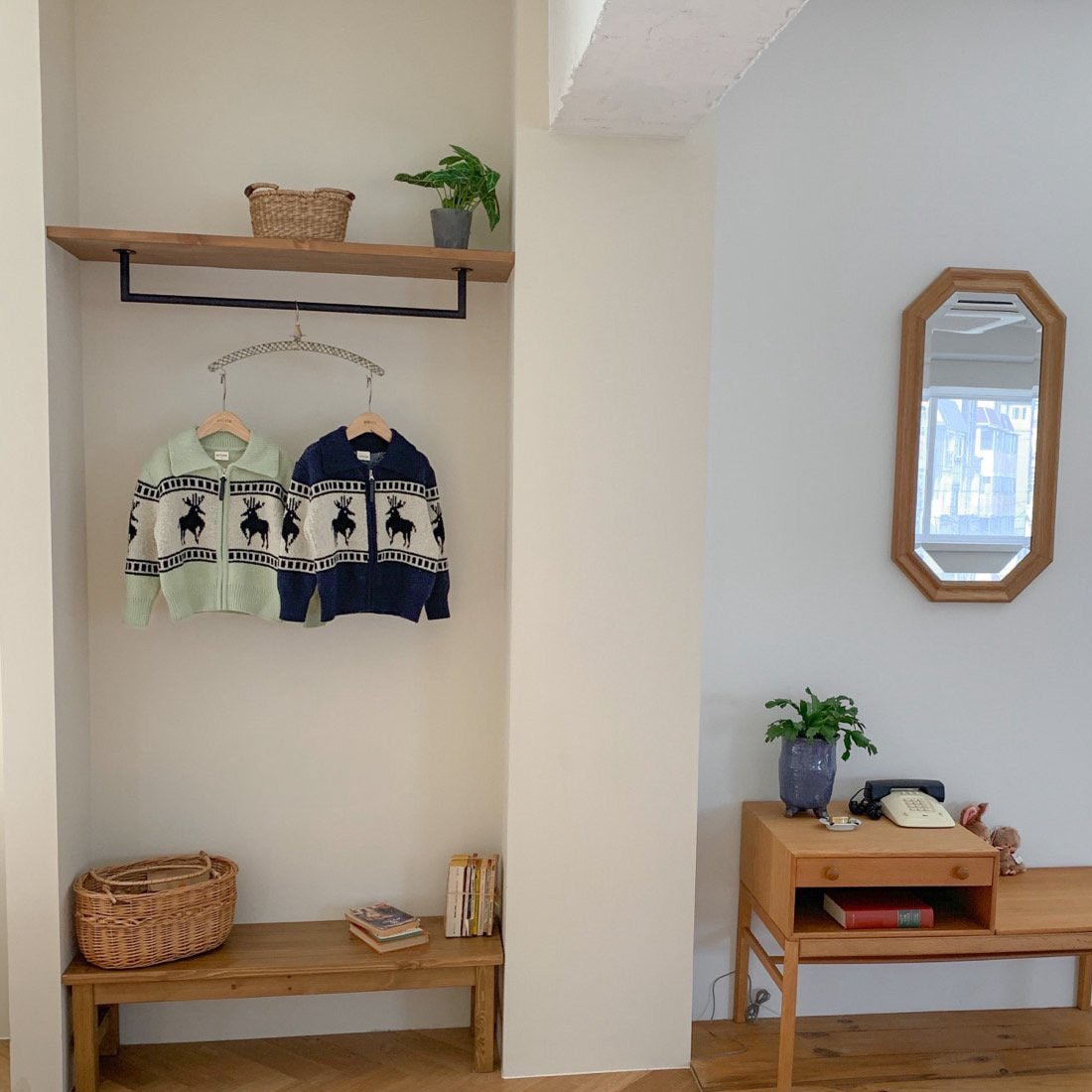 Veste tricotée à col jacquard nordique [Adulte]