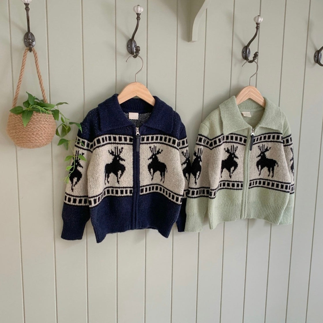 Veste tricotée à col jacquard nordique [Adulte]