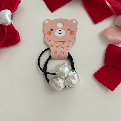 Pearl heart hair tie