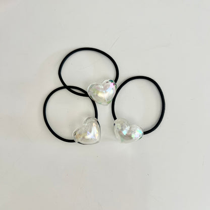 Pearl heart hair tie