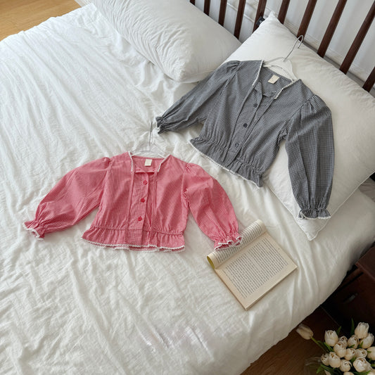 [PRE-ORDER] Checked blouse
