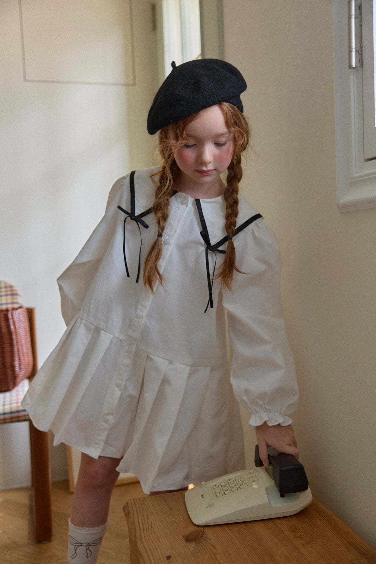 [PRE-ORDER] Big collar ribbon dress