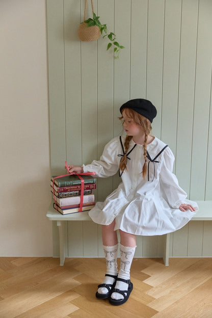 [PRE-ORDER] Big collar ribbon dress