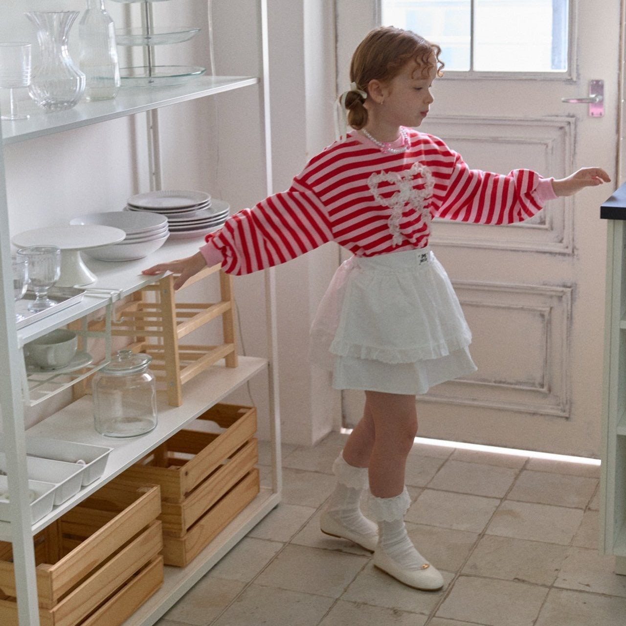 [PRE-ORDER] Striped ribbon sweatshirt