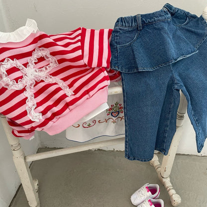 [PRE-ORDER] Striped ribbon sweatshirt