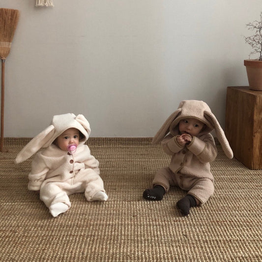 Puff Rabbit Onesie [ivory, beige]