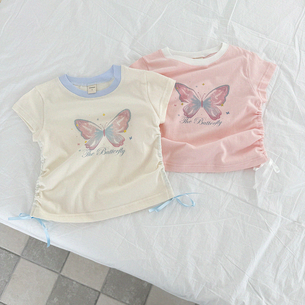 [PRE-ORDER] Butterfly shirring tee