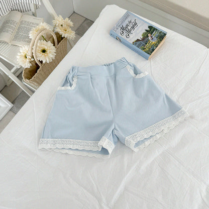 Lace heart shorts [blue XL]