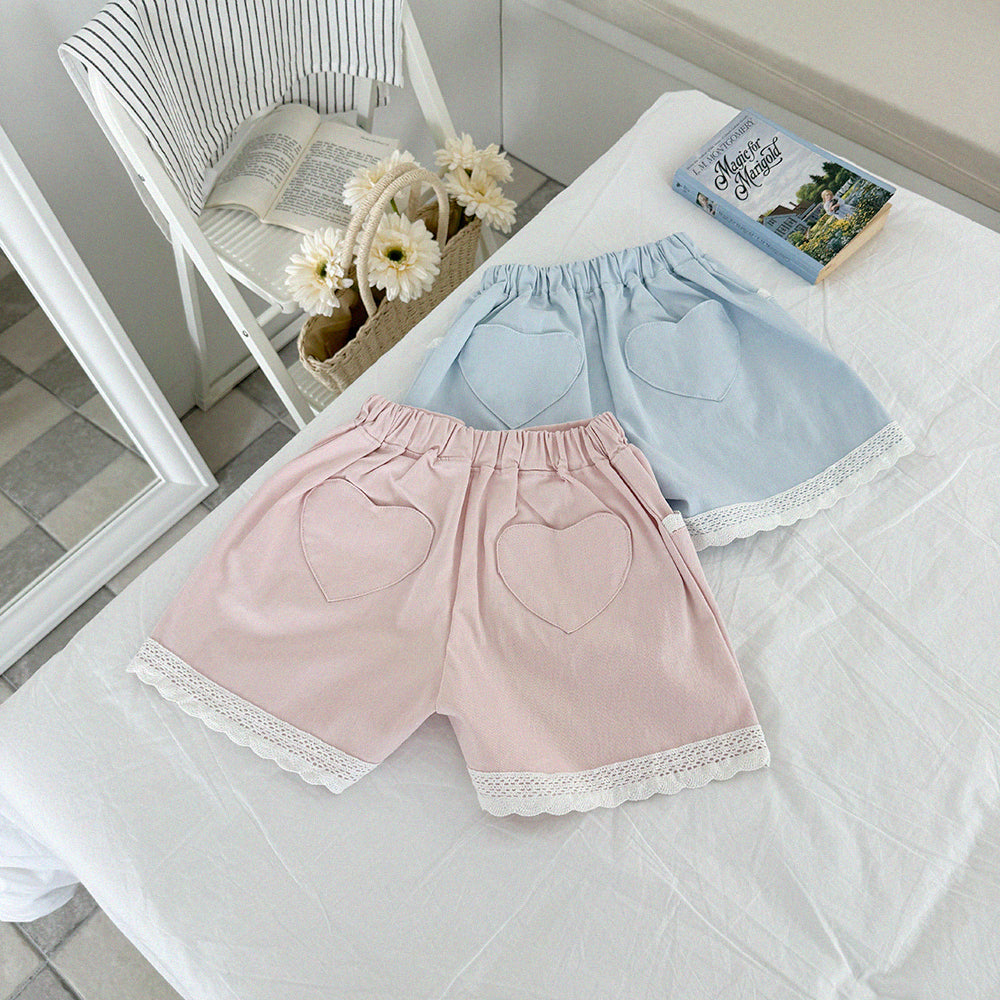 Lace heart shorts [blue XL]