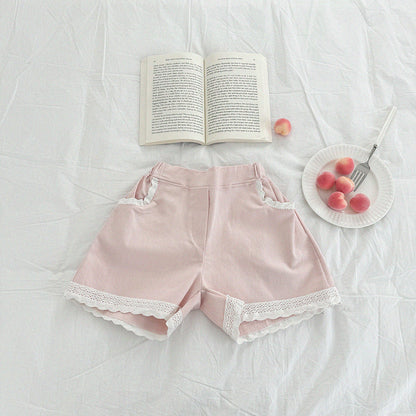 Lace heart shorts [blue XL]