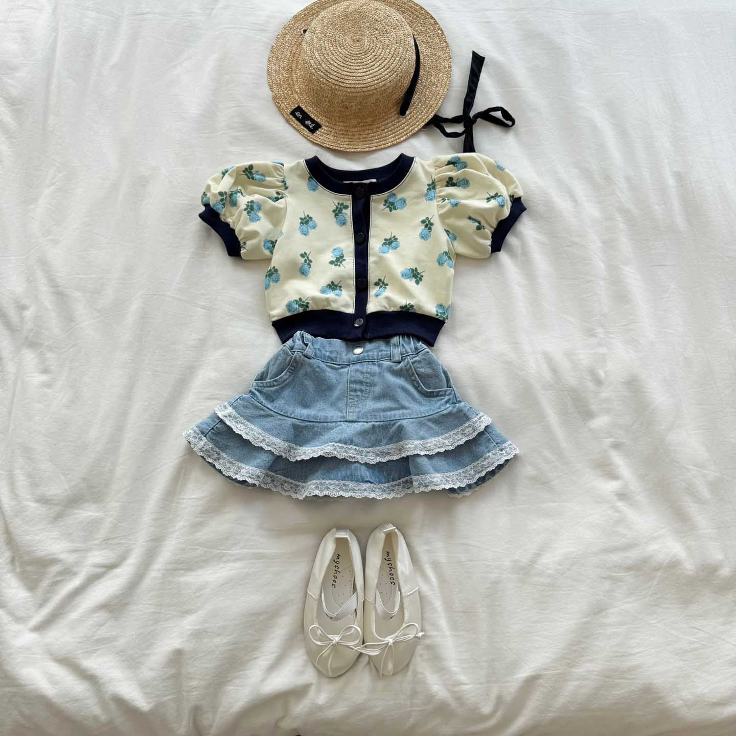 [PRE-ORDER] Denim lace cancan skirt