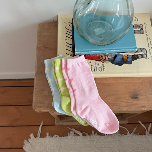 [PRE-ORDER] Heart Rib Socks (Pastel Set)