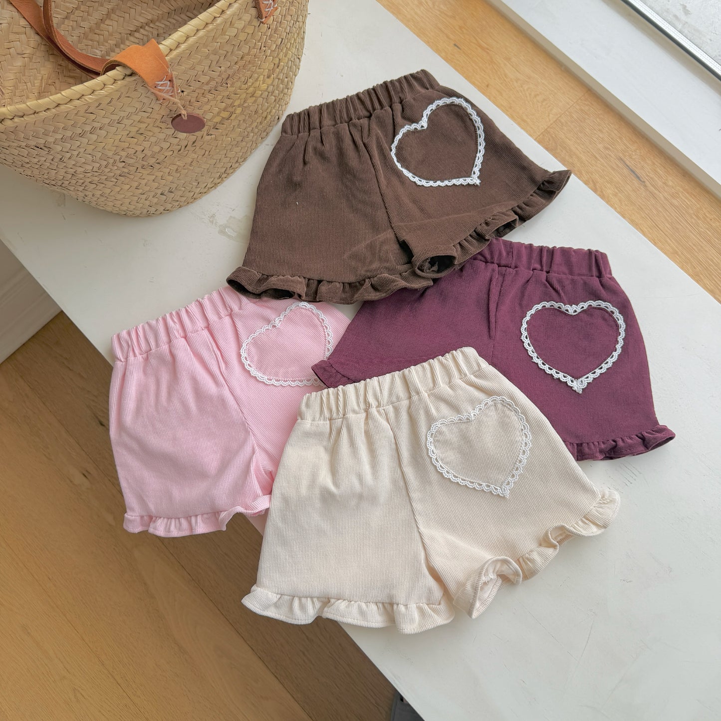 [PRE-ORDER] Heart Frill Corduroy Shorts