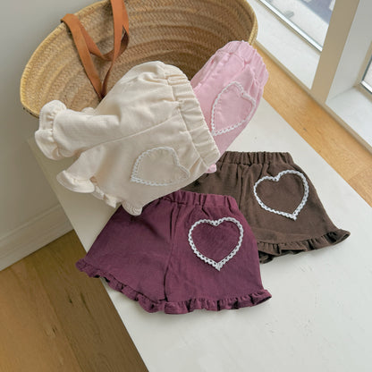 [PRE-ORDER] Heart Frill Corduroy Shorts