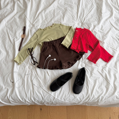 [PRE-ORDER] Heart Frill Corduroy Shorts