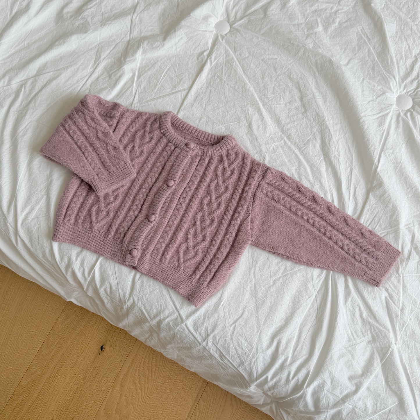 [PRE-ORDER] Mauve Wool Knit Cardigan