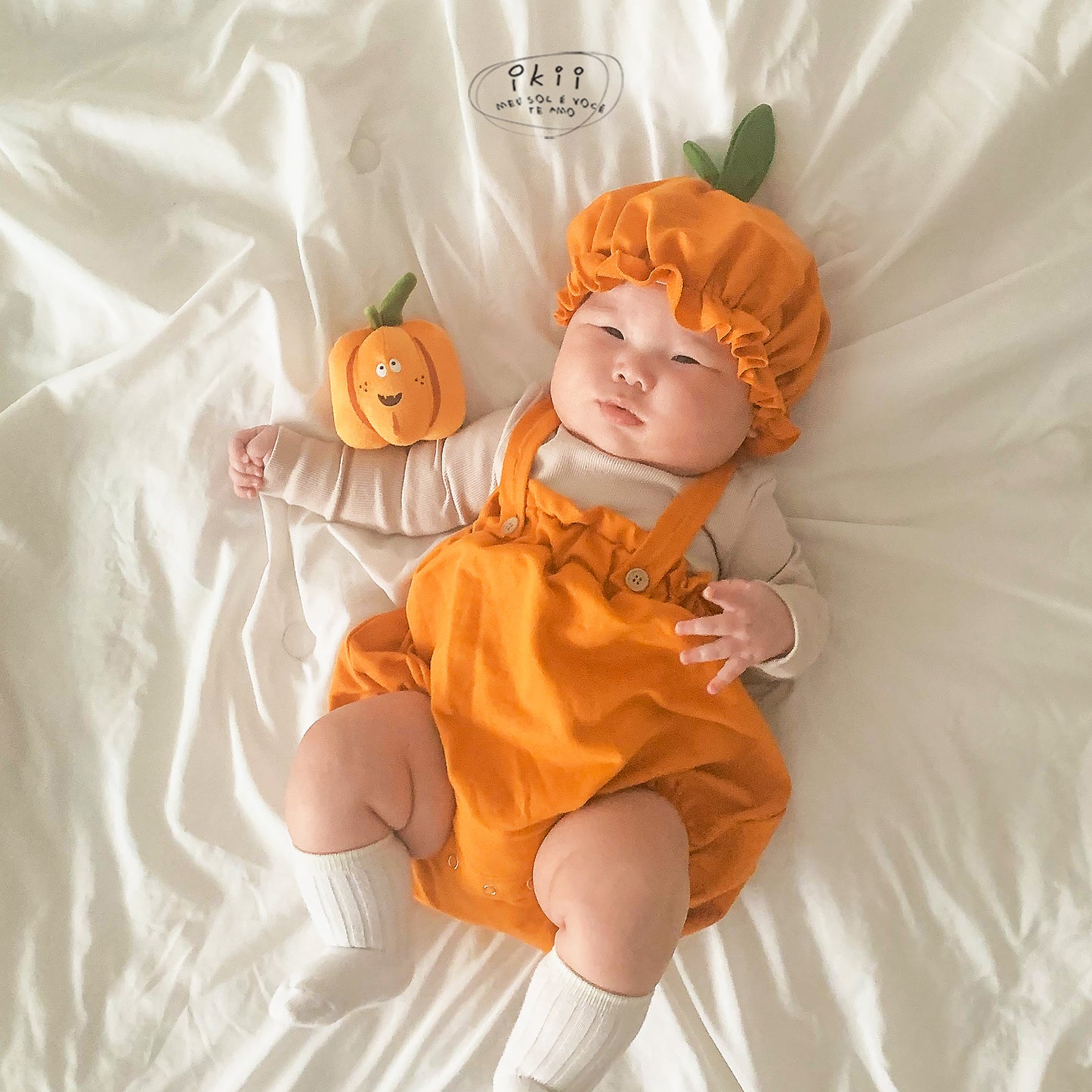 Pumpkin overalls 2-piece set