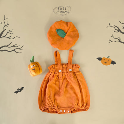 Pumpkin overalls 2-piece set