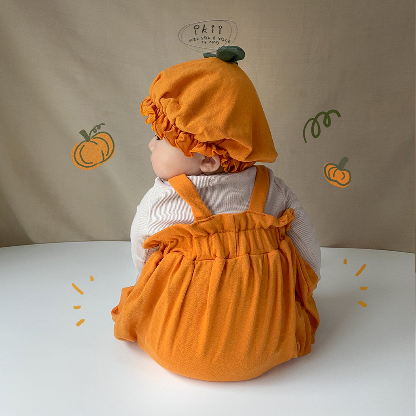 Pumpkin overalls 2-piece set
