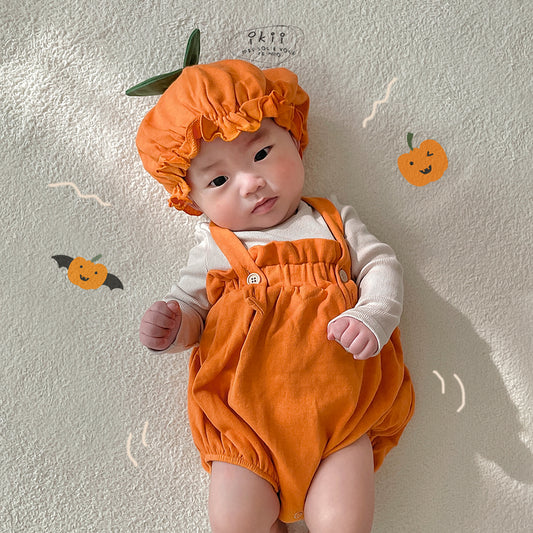 Pumpkin overalls 2-piece set