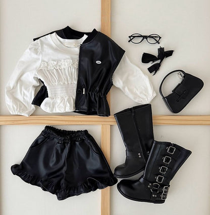 [PRE-ORDER] Leather Frill Shorts