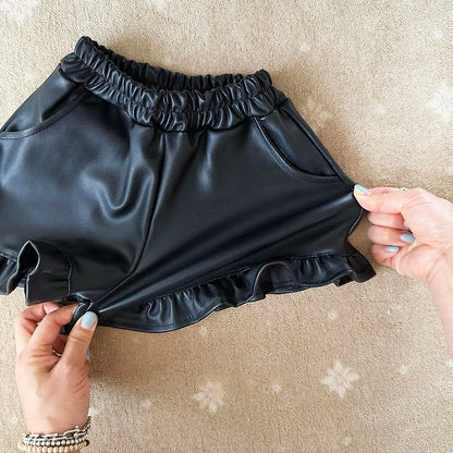 [PRE-ORDER] Leather Frill Shorts