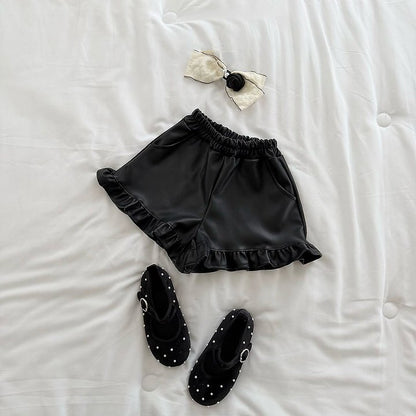[PRE-ORDER] Leather Frill Shorts