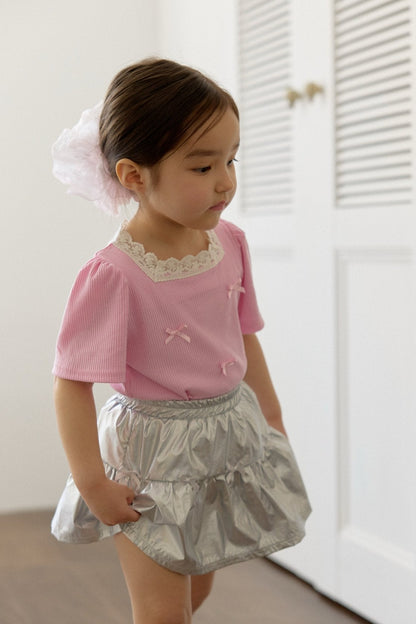 [PRE-ORDER] Lace & Ribbon square neck t-shirt
