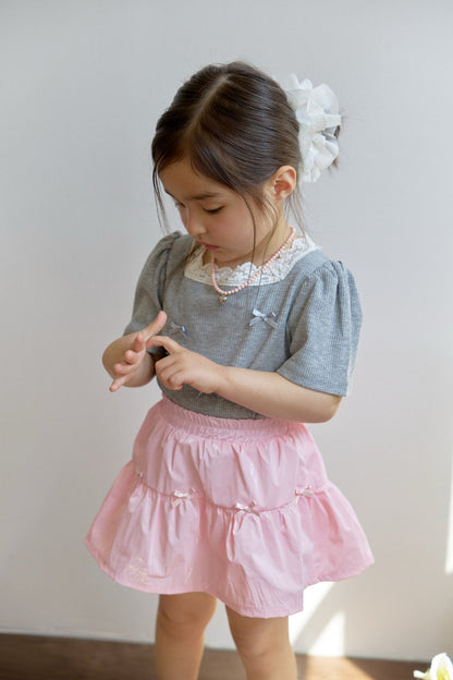 [PRE-ORDER] Lace & Ribbon square neck t-shirt