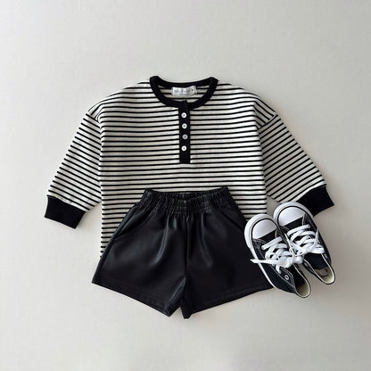 [PRE-ORDER] Striped Henley Long Sleeve Tee