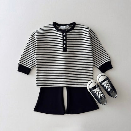 [PRE-ORDER] Striped Henley Long Sleeve Tee