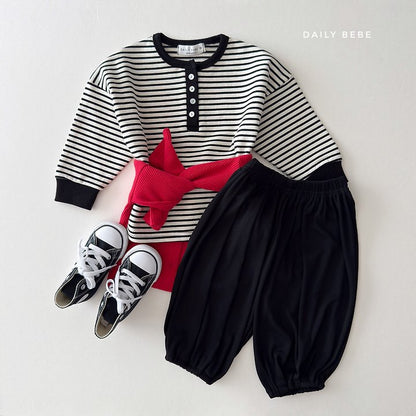 [PRE-ORDER] Striped Henley Long Sleeve Tee