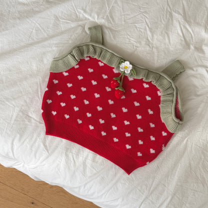 [PRE-ORDER] Heartberry Ruffle Knit Top