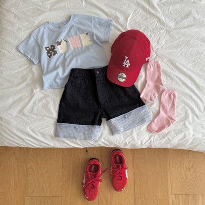 [PRE-ORDER] Rolled-up Denim Pants (Half Length)