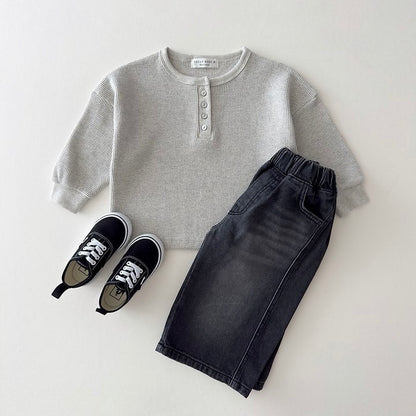 [PRE-ORDER] Waffle Henley Long Sleeve Tee