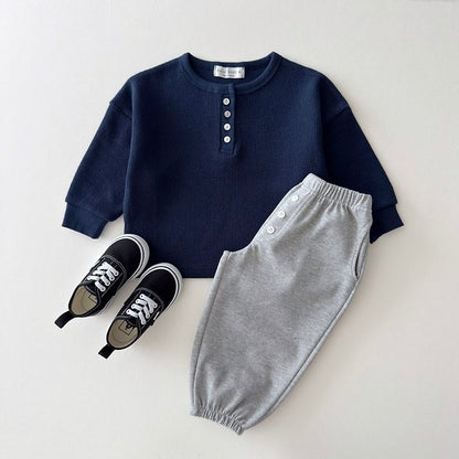 [PRE-ORDER] Waffle Henley Long Sleeve Tee